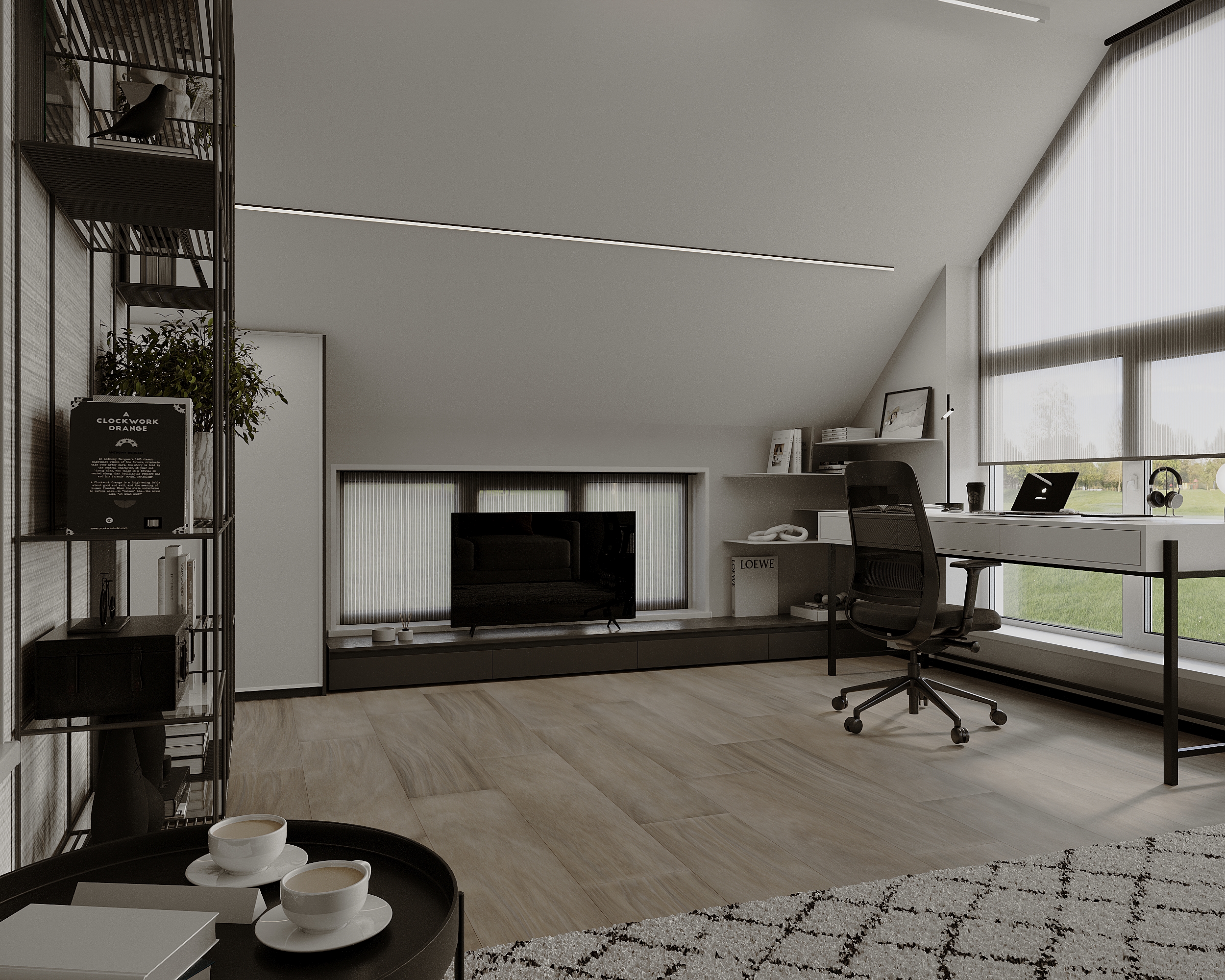 Design interior pentru o mansardă la casă particulară